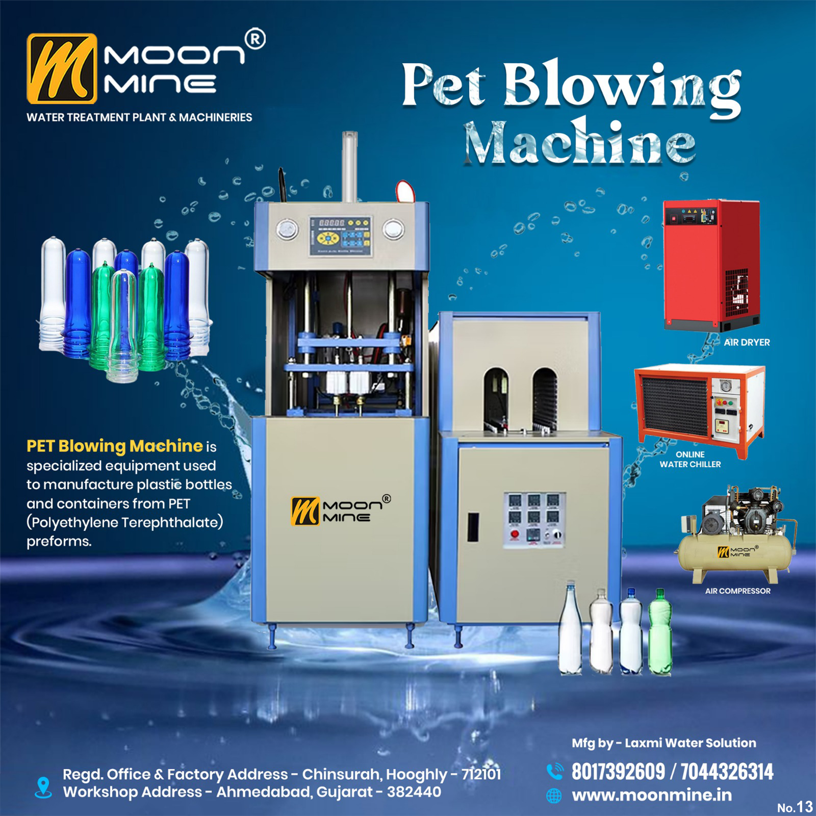 4 Cavity Auto Drop Semi Automatic Pet Blowing Machine