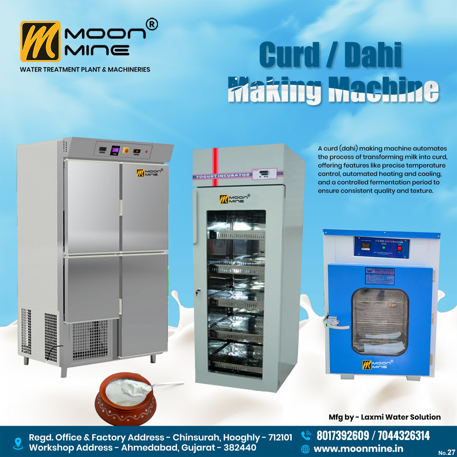400-500 KG Per Hour Curd/ Dahi Making Machine